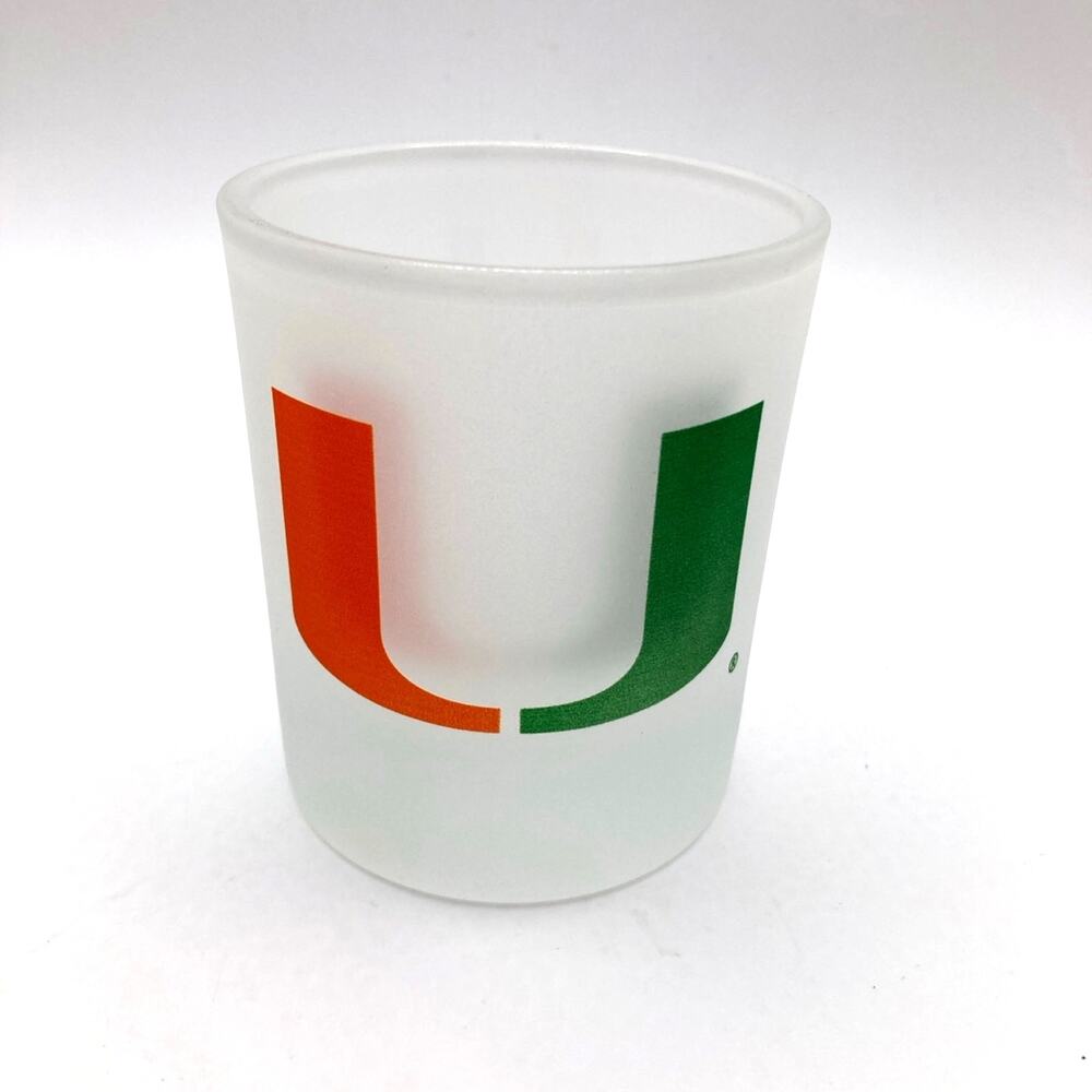University of Miami 8 oz Frosted Glass - NWT